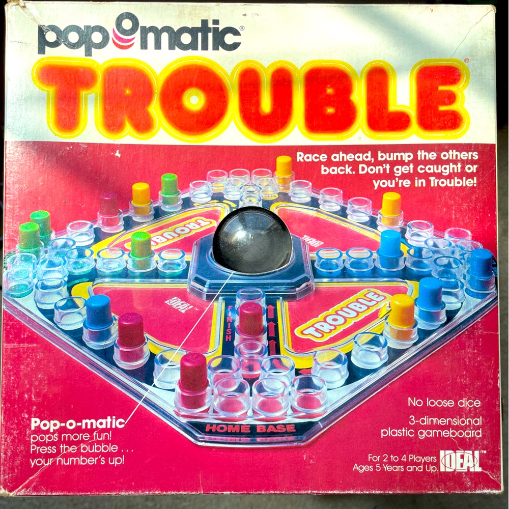 Vintage 1980’s Pop O Matic Trouble Game by IDEAL